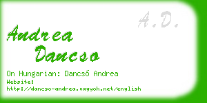 andrea dancso business card