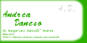 andrea dancso business card